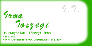 irma toszegi business card