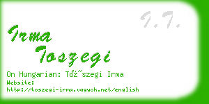 irma toszegi business card